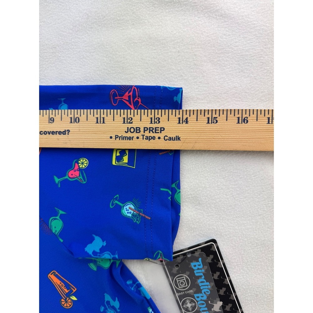 Birdie & Bound Mens Blue Cocktail Print Golf Polo Shirt Size S P CH - Picture 10 of 16